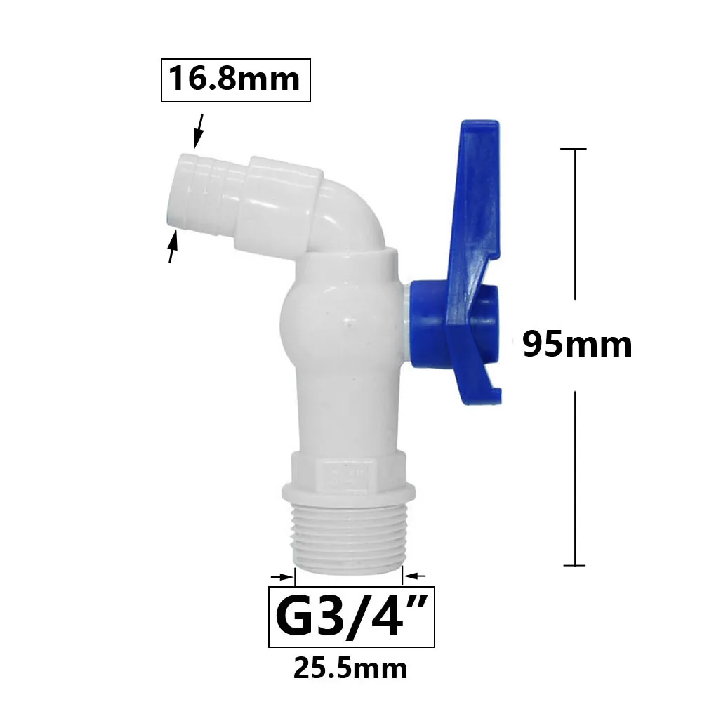 Válvula adaptadora de grifo de tanque IBC S60X6, grifo de conexión rápida de jardín de hilo grueso, accesorio de grifo de tanque macho de 1/2 3/4"