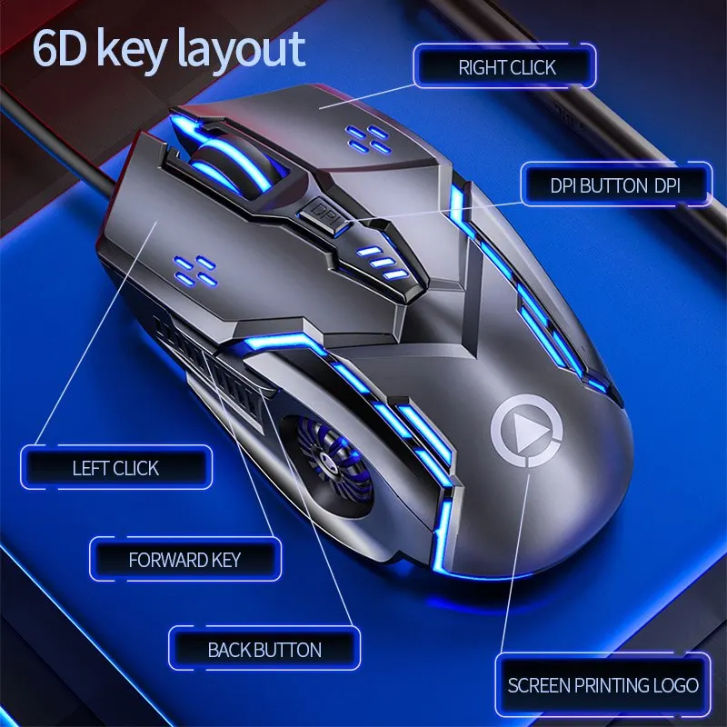 シルバーイーグルg5ミュート有線マウス6キー発光ゲームeスポーツ機械コンピュータアクセサリー国境を越えて配達