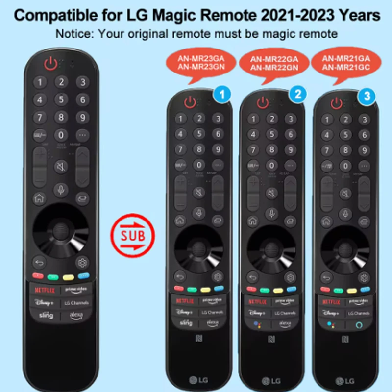 เปลี่ยนVoice Magicรีโมทคอนโทรลสําหรับสมาร์ททีวี 2021-2023 พร้อมPointer Flying Mouse Netflix/Prime Video/สลิง/Alexa