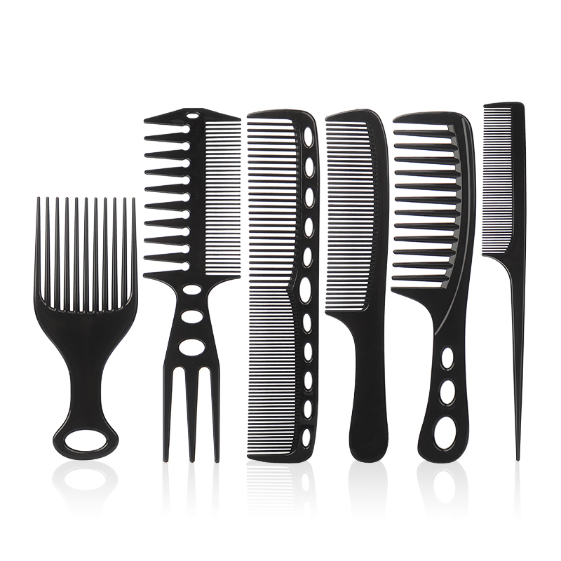 6 uds nuevo estilo peluquería hombres mujeres salón de belleza peluquería cepillo negro peines cepillo para el cabello