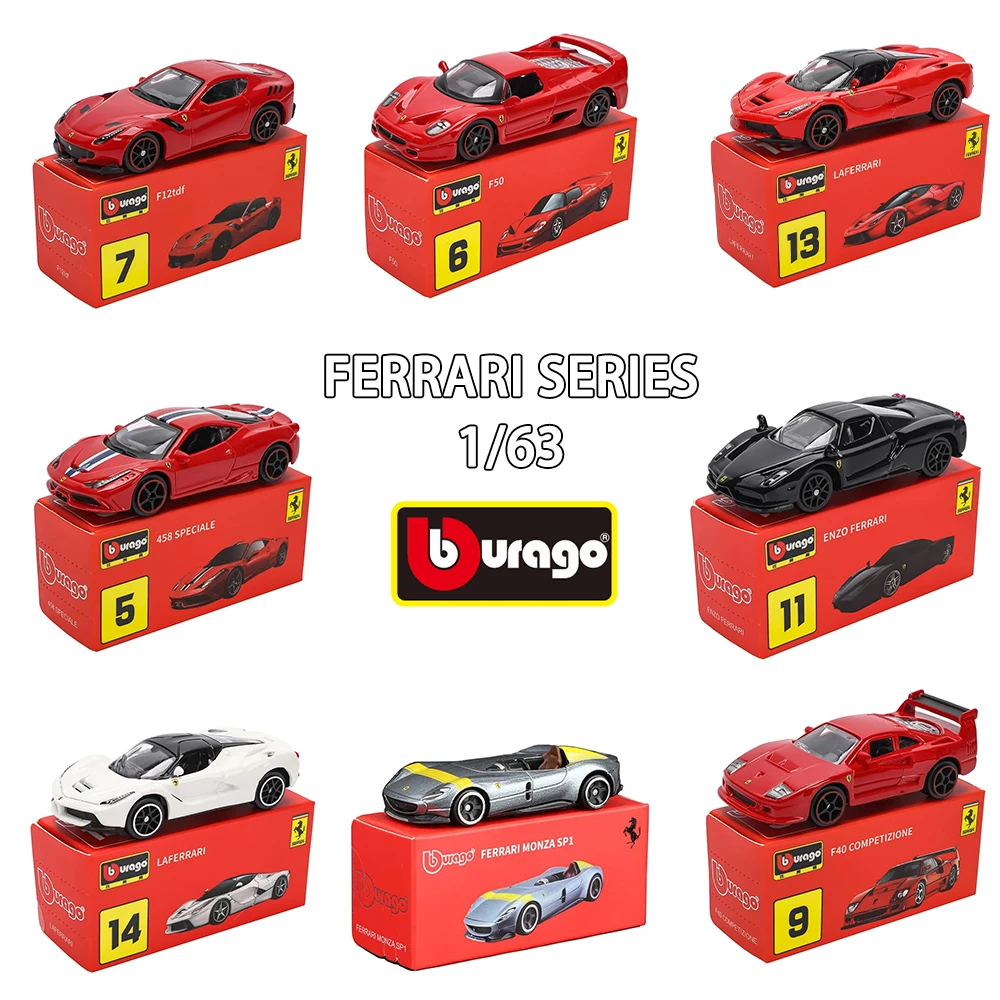 Bburago 1:64 Ferrari 458Speciale 458Spider Enzo 599Gto Laferrari modelo de coche Ferrari serie regalo de Navidad coleccionar juguetes