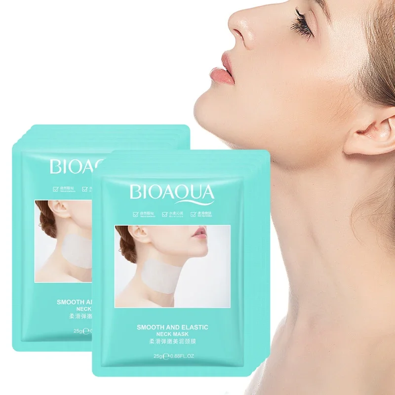 10 pçs bioaqua anti-rugas máscara de pescoço hidratante brilho endurecimento cuidados com a pele colágeno pescoço máscaras produtos de cuidados com a pele coreanos