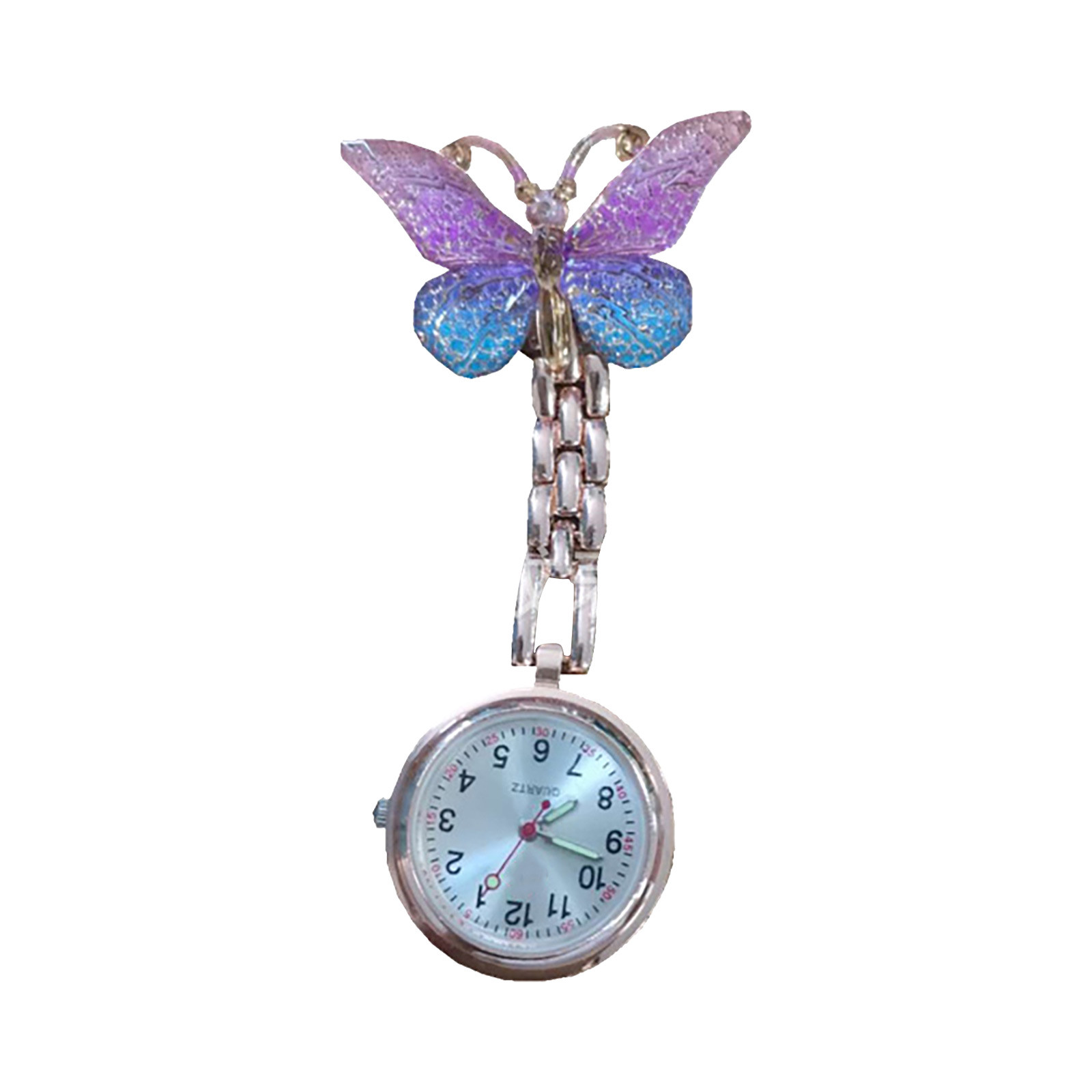 Montre de poche papillon pour infirmière, montre à quartz, horloge frontale, accessoires d'infirmière, montres de poche pour soignant, cadeau de graduation, mode