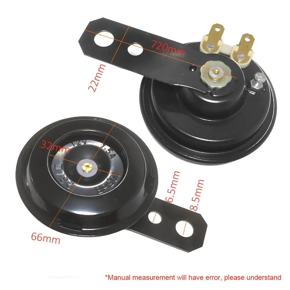 12V 48V 60V General Motorcycle Electric Horn Kit Waterproof Round Speaker Loud Electric Horn Suitable for Bicycle Scooter 105dB