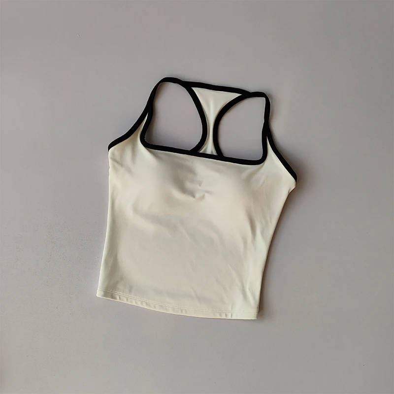 เสื้อกีฬากันกระแทก I-รูปกลับ Quick-drying เสื้ออเนกประสงค์สีตัดกันพิลาทิสโยคะเสื้อกั๊กฟิตเนส Bra สําหรับผู้หญิง