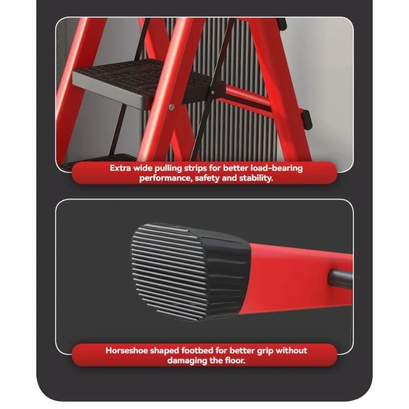 Folding Ladder, Portable, Thick Material, High Load-bearing Capacity, Anti Slip Design, Multifunctional Climbing Ladder