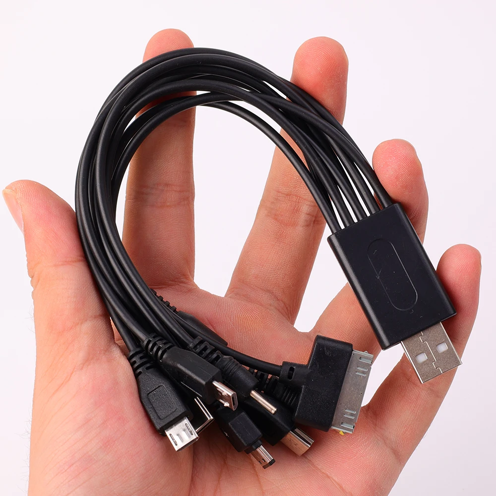 Universal Multi Pin Charger Cable 10 in 1 Multifunction USB Adapter Data Transfer Wire Cord for Earphone Speaker MP3 Player