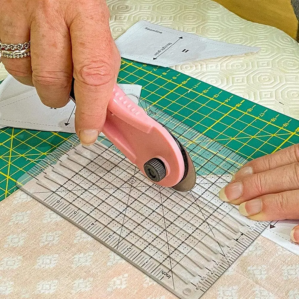 ใหม่ล่าสุดเย็บไม้บรรทัดผ้าตัดไม้บรรทัด Quilting อุปกรณ์เครื่องมืออุปกรณ์เย็บผ้าเครื่องตัดผ้า Patchwork แม่แบบ DIY 6 นิ้ว