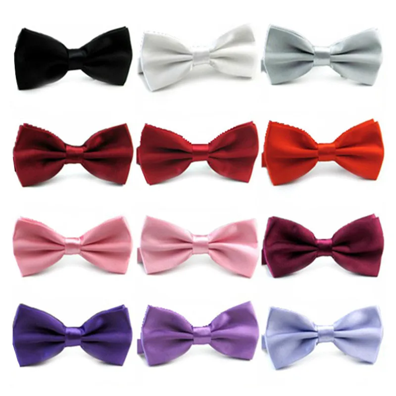 Pajarita clásica para hombres, pajarita para niños, pajarita para niños, moda de Color sólido, verde, rojo, negro, blanco, verde, accesorios para corbatas de boda
