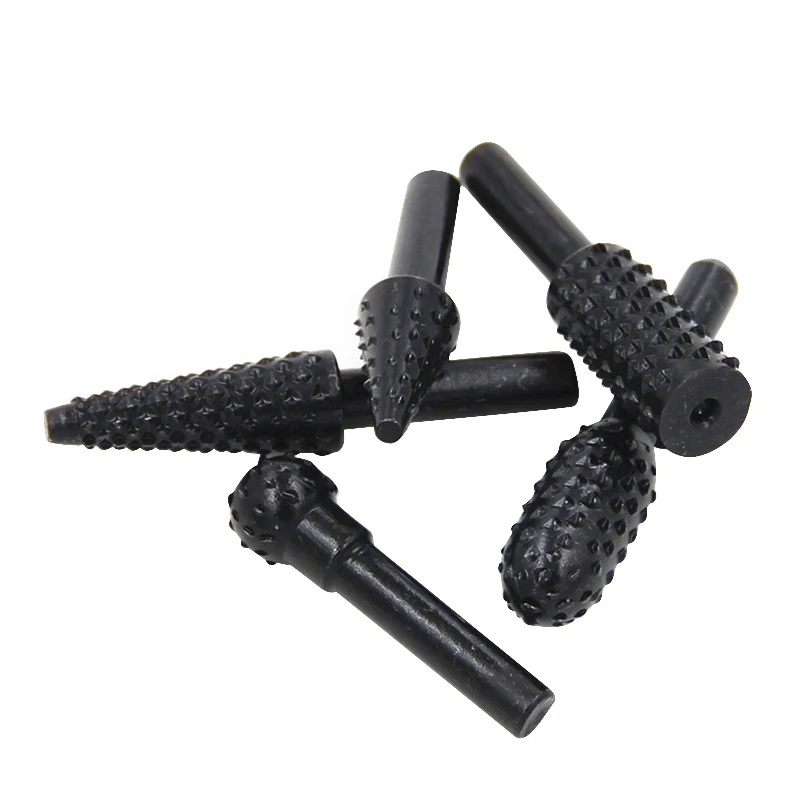 5pc Schwarz Holzbearbeitung Wolf Zahn Stick Dreh Datei DIY Schleifen Zubehör Set Elektrische Schleifen Kopf Werkzeug
