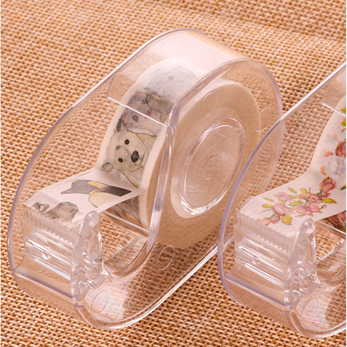 แบบพกพาเครื่องตัดเทปกระดาษ 1.5 ซม.เทปผู้ถือตัดที่นั่งน่ารักเทป Washi ผู้ถือเทป