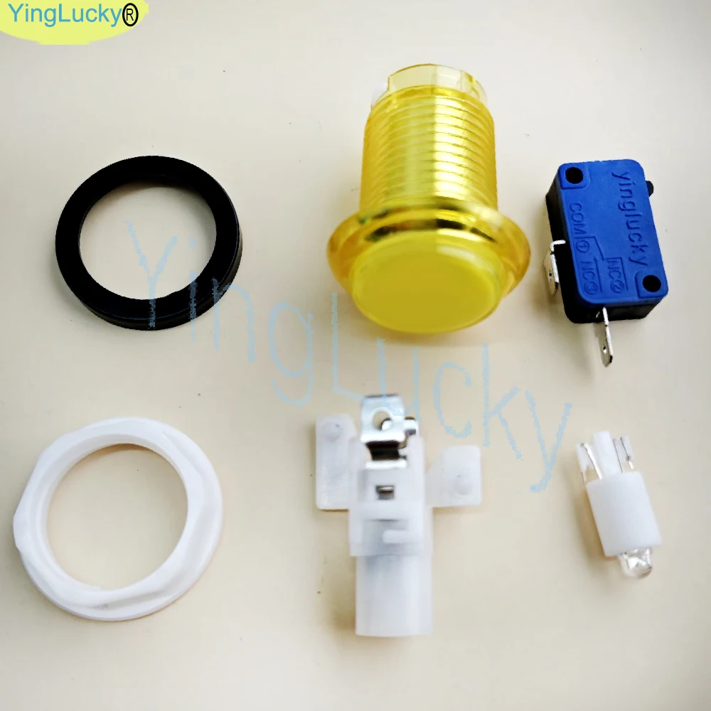 Kit de jogo de fliperama diy para 2 jogadores, para pc raspberry pi com botões led, joystick estilo americano, cabos codificadores usb mame jamma