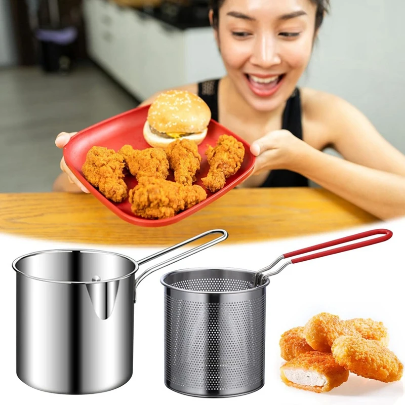 Frying Pot Deep Fryer Pot With Basket Stainless Steel Deep Fryer For Frying Fish Shrimp Chicken And Fries