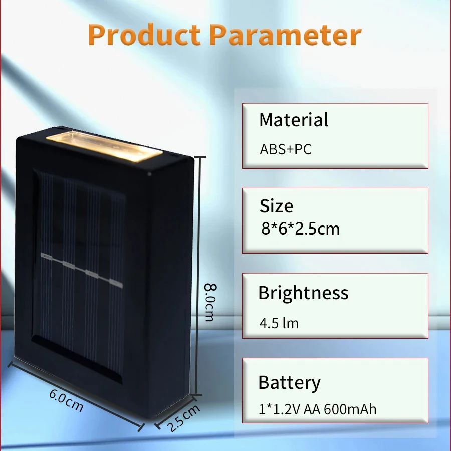 Solar Wand Lampe Outdoor Solar Wall Washer Licht Wasserdicht Oben und Unten Leuchtende Beleuchtung Für Garten Hof Straße Landschaft Dekor