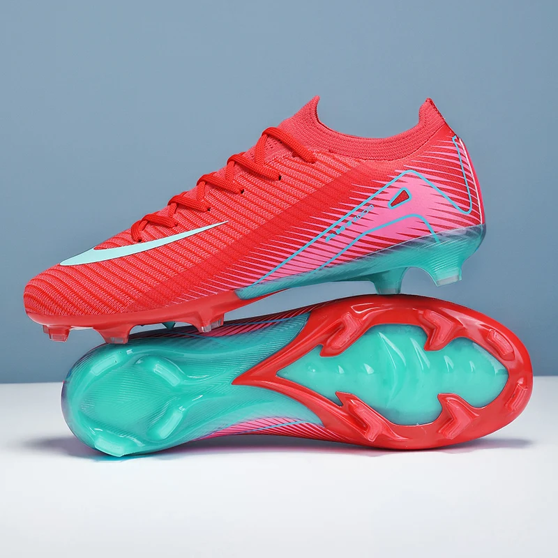 New Men Outdoor Football Boots Soccer Shoes Cleats Match Training TF/FG Grass Ankle Long Spikes Sport Hot-selling High-quality