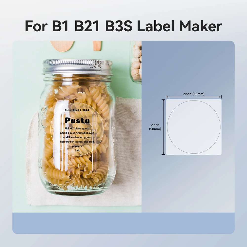 Etichetta adesiva termica trasparente per stampante NiiMbot B1/B21/B3S/B31 Carta per etichette resistente allo strappo impermeabile antiolio