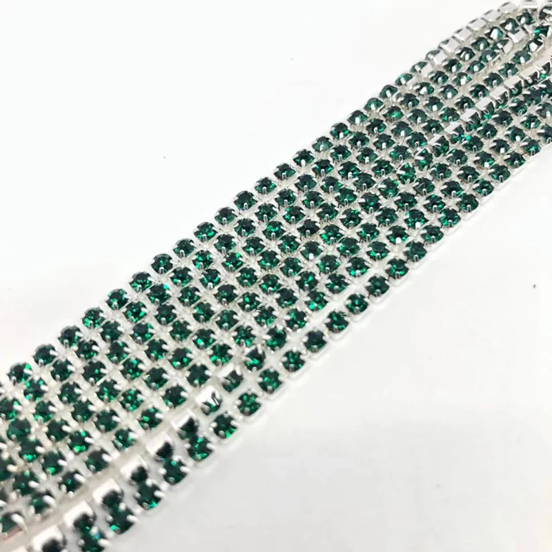 1 Thước/Cái 30 Màu SS6-SS16 Kính Pha Lê Dây Chuyền Bạc Đáy May Trên Cốc Dây Chuyền Cho Diy May túi Đồ Dùng Trang Trí