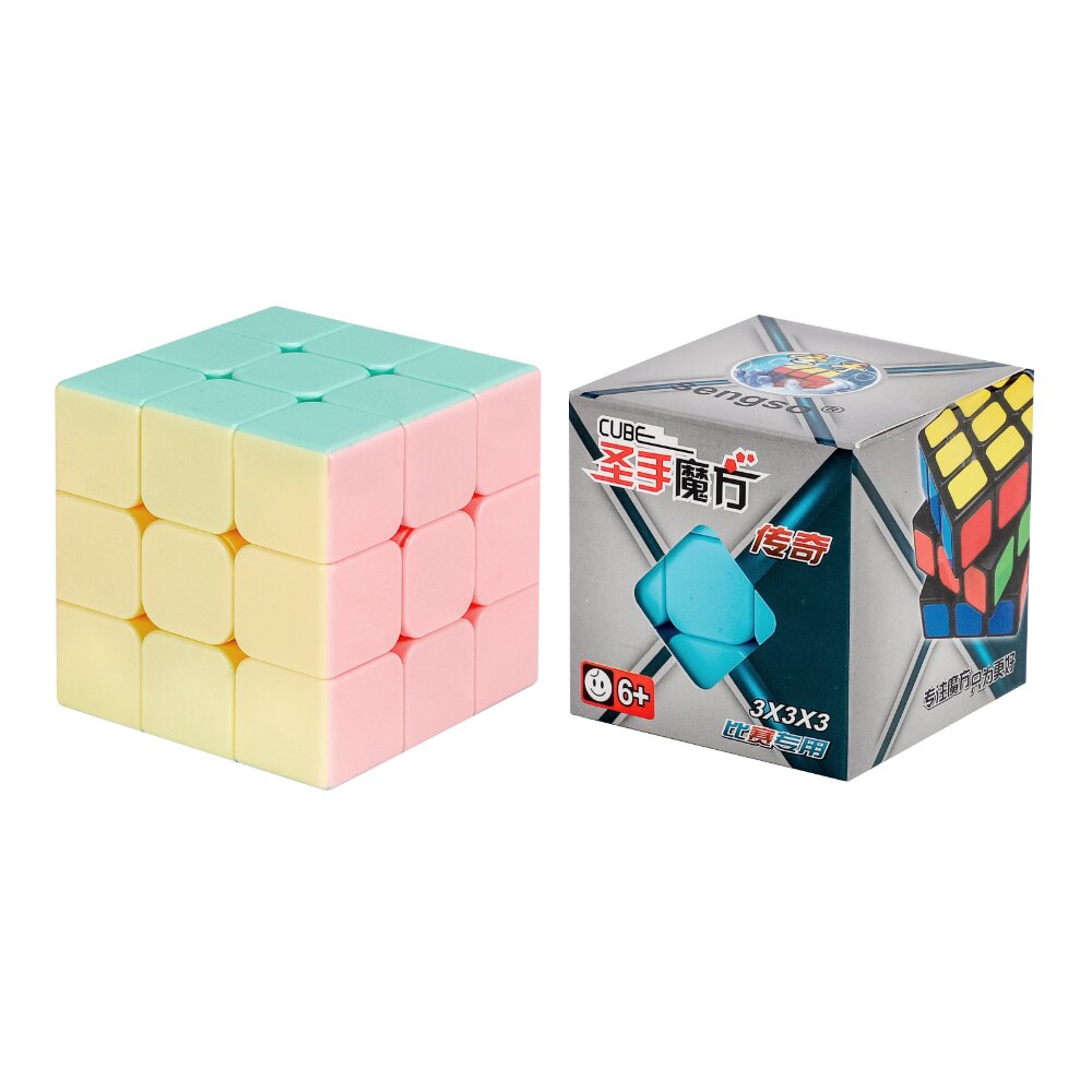 SENGSO Speed Cube 3x3 Macaron Series Stickerless Magic Cube Profession Puzzle High Quality Kid's Fidget Toys