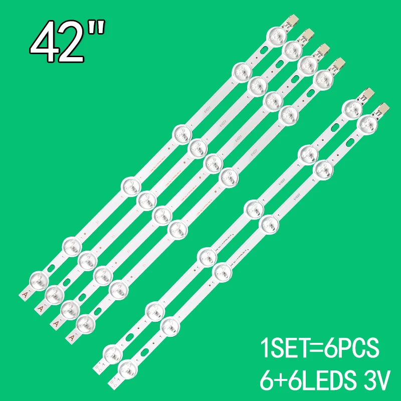 Retroilluminazione a LED 6 Striscia lampada per VESTEL 42FA5000 42FA8000 42 VNB Riducido ABC VOX LED-42880 VES420UNDL-3D-N02 VES420UNDL-2D-N03 4