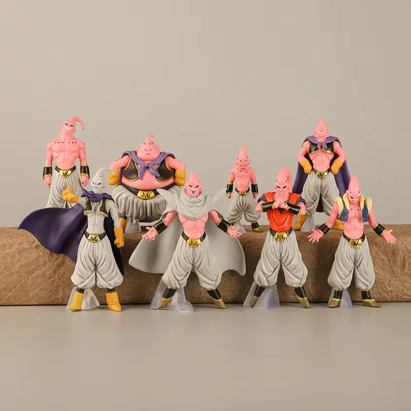 8 pçs/set dragon ball z majin buu figura brinquedos dbz super saiyan estatueta de ação anime coleção pvc modelo bonecas presente aniversário criança