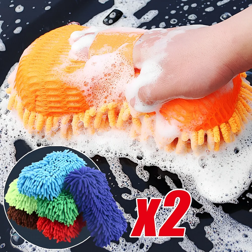 2 Stück Koralle Auto waschanlage Handschuhe Auto Reinigung Schwamm Pflege Detail lierung Bürsten Auto Handschuhe Styling Auto Reinigungs werkzeuge Auto Zubehör