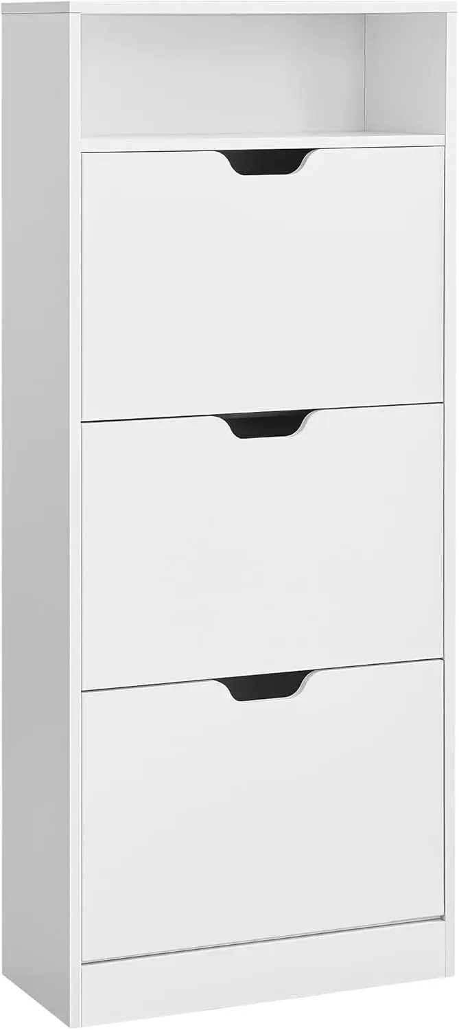 Schuhkipper, Schuhregal, Schuhaufbewahrung, offenes Fach, Trennwand verstellbar, für 14–18 Paar Schuhe, Flur, 24 x 60 x 139 cm,