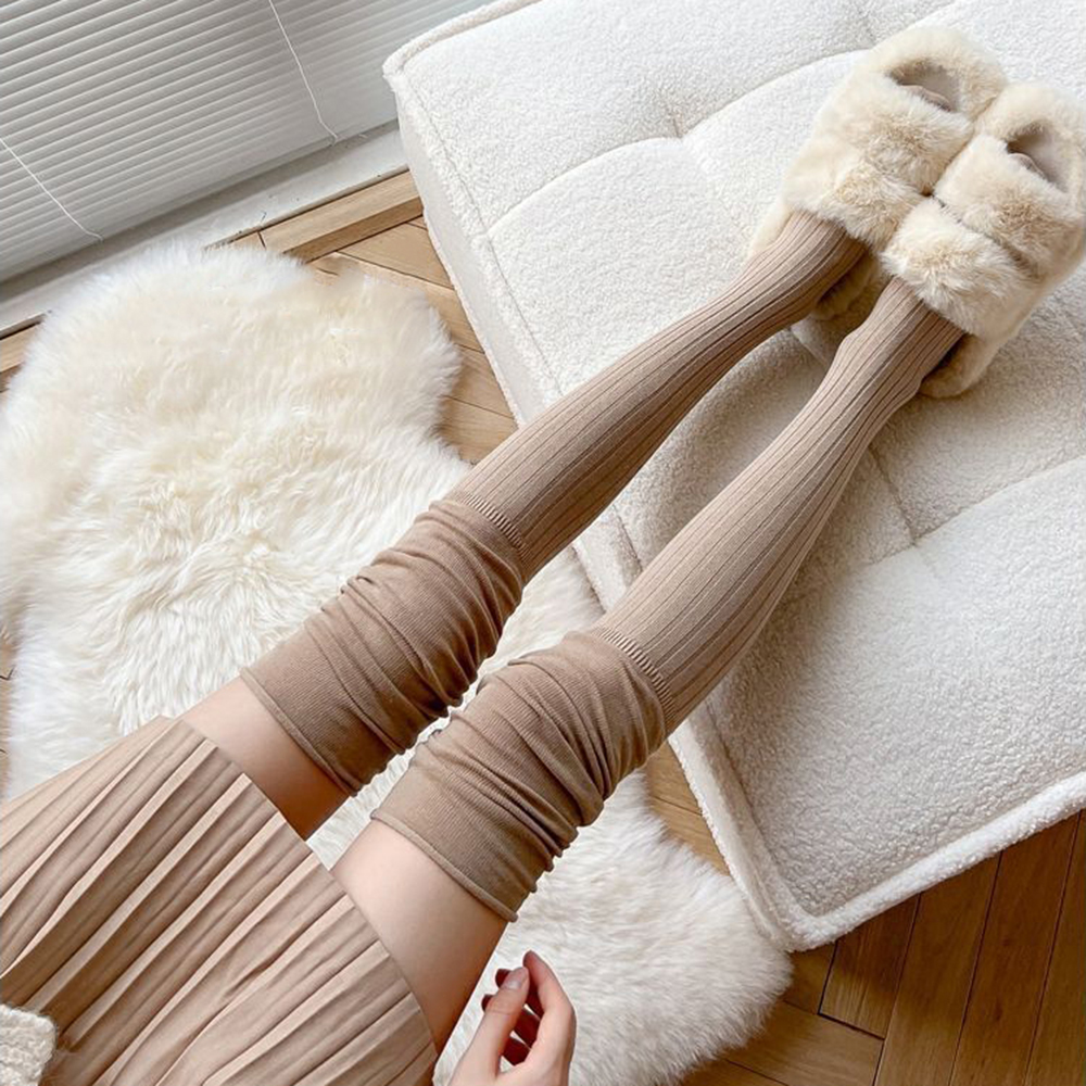 Calcetines hasta la rodilla para mujer, medias suaves de empalme, calcetines térmicos de tubo alto, calcetines casuales de estilo Preppy coreano, moda de otoño e invierno