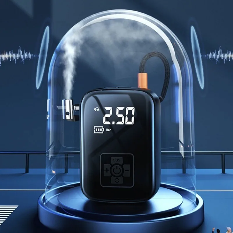 TINSOL 150PSI Bomba de aire inalámbrica portátil Bomba de aire para automóvil Inflador de neumáticos eléctrico Adecuado para neumáticos de automóviles de motocicletas y deportes de pelota