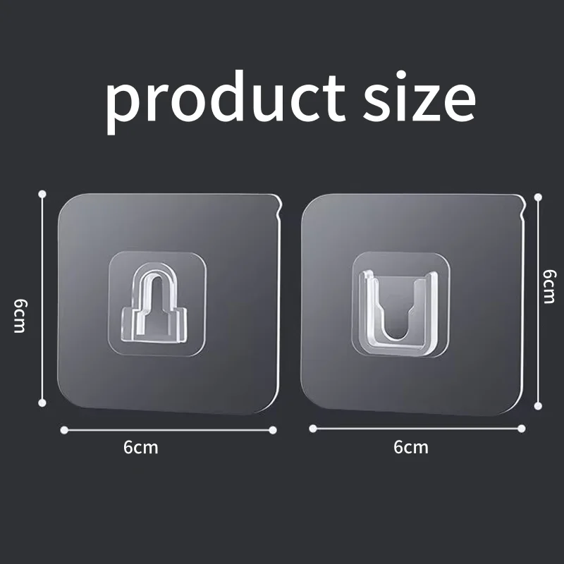 1-50 คู่ Double-Sided Self Adhesive Wall Hooks Strong Sticky โปร่งใส Traceless ห้องครัวห้องนอน Wall Hook ผู้ถือเก็บ