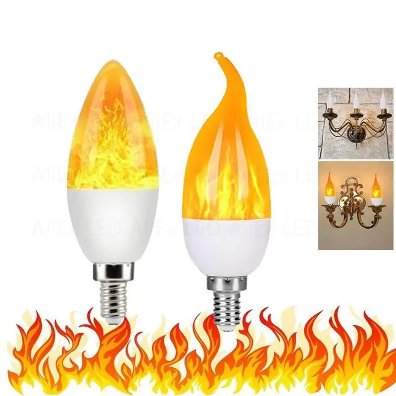 E27 E14 B22 USB Dẫn Ánh Sáng Ngọn Lửa Bóng Đèn 85-265V Đảng LED Ngọn Lửa Hiệu Ứng Mô Phỏng Ánh Sáng Đèn Lửa bóng Đèn KTV Lễ Hội Vườn Trang Trí Nội Thất