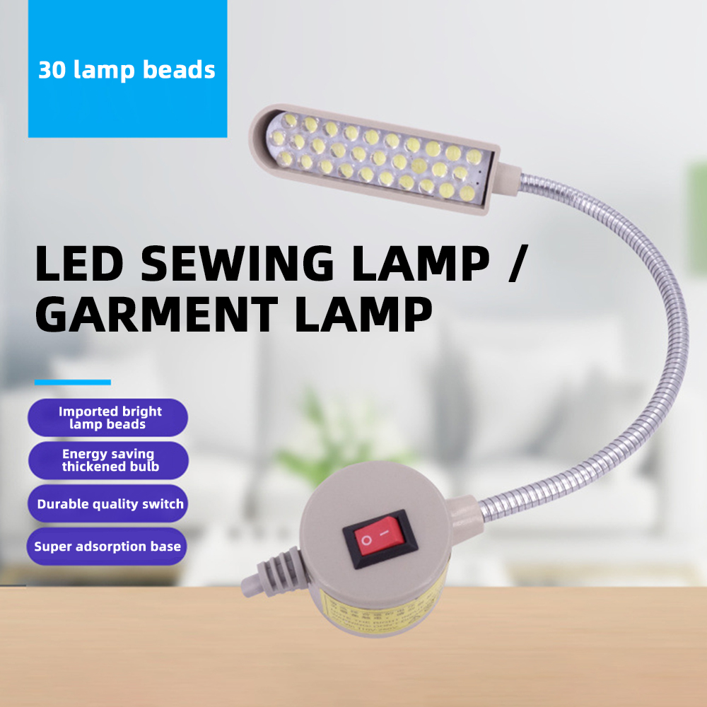 Luz LED para máquina de coser, 30 luces LED plegables con cuello de cisne para coser, mesa de luz de trabajo, Base magnética para prensas de taladro, bancos de trabajo