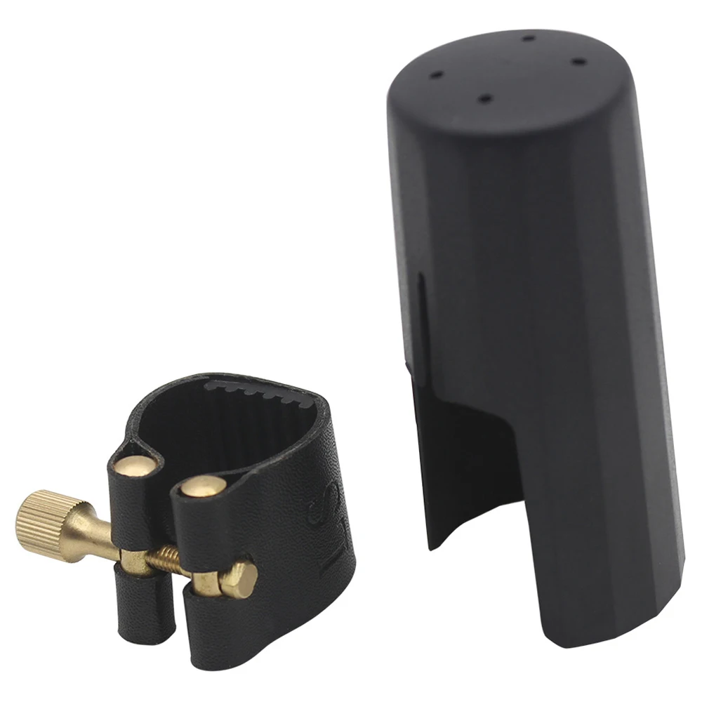 Boquilla de clarinete de saxofón Tenor Soprano Alto, ligadura y tapa, hebilla de cuero, abrazadera, Clip, accesorios para instrumentos de viento de madera