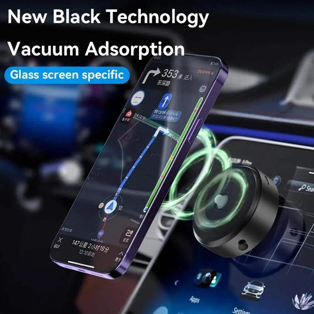 Soporte para teléfono móvil para coche, tecnología magnética negra, soporte de adsorción Universal para iPhone, Samsung, adsorción al vacío estable