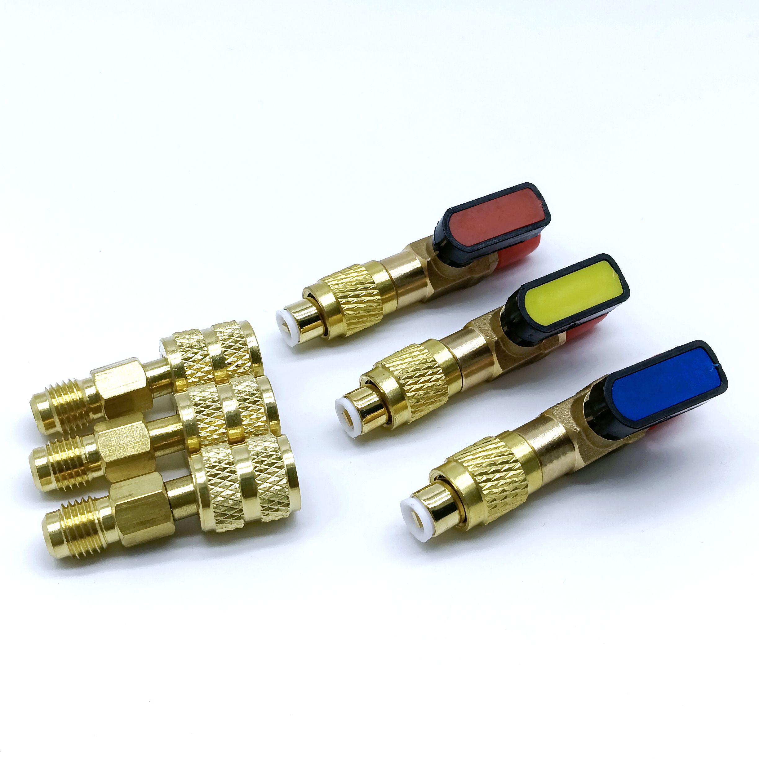 Válvula de esfera compacta angular de refrigerante de ar condicionado, adequada para mangueiras de carregamento hvac r12 r22 r410a, adaptador de refrigerante ac