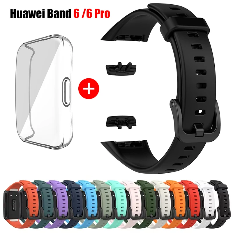 สายรัดซิลิโคนสําหรับ Huawei Band 6/6 Pro สมาร์ทวอท์ชปรับสายรัดข้อมือ Correa สร้อยข้อมือ Honor Band 6 สายคล้อง