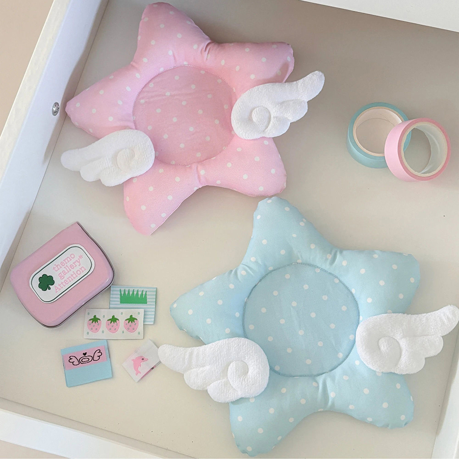 Cute Polka Dot Insulated Coaster Thicken Star Wings Cup Mat Cotton Non-slip Table Mat Home Decoration