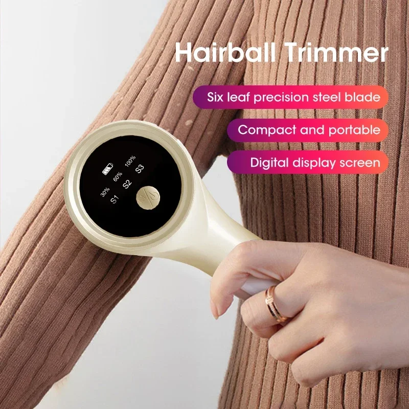Lint Remover สําหรับเสื้อผ้าไฟฟ้า Fuzz Pellet Remover จอแสดงผล LED ชาร์จสําหรับเสื้อผ้าแบบพกพาเครื่องโกนหนวดผ้า Fluff Remover
