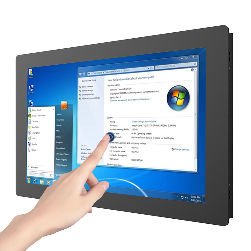 Pannello PC all-in-one per computer industriale da 14 15,6 17,3 pollici con touch screen resistivo WiFi integrato per Win10 pro 1366*768