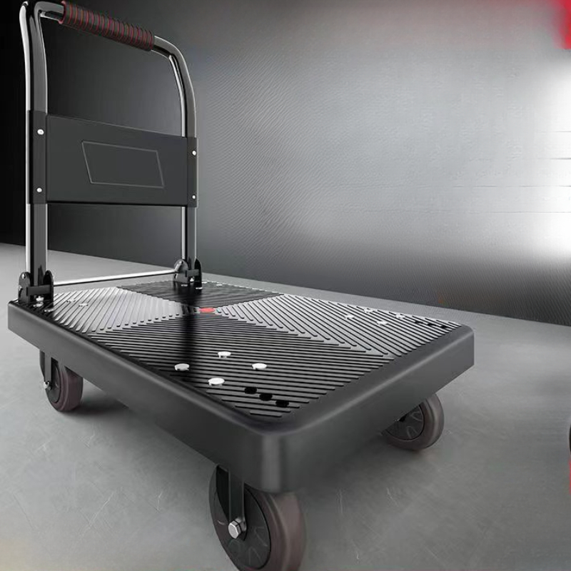 trolley pulling goods four-wheeled flatbed cart pushing goods truck folding trolley express trailer