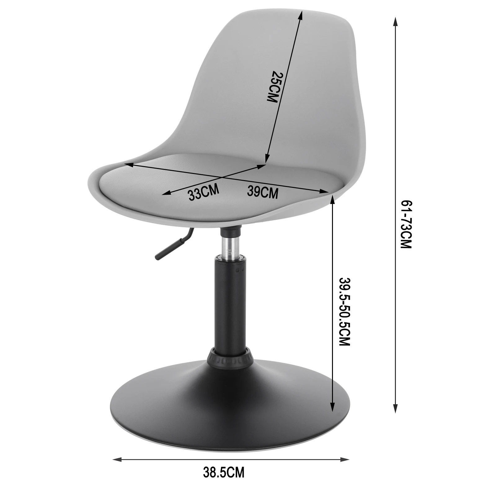 WOLTU 1PC Barkruk Verstelbare Draaistoel Kunstleer Werk Kantoor Kruk Rugleuning Make-Up Stoel voor Thuis Keuken Eetkamer