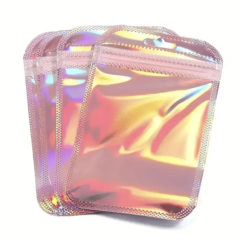 20/30/50 個の虹色レーザージップロックバッグ - ジュエリー、ギフト包装、小売包装用の再密封可能な OPP ポーチ
