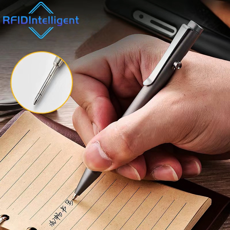 Portable Titanium Bolt Action Ballpoint Pen Self Defense Writing Tool for Outdoor Traveling Office Gift