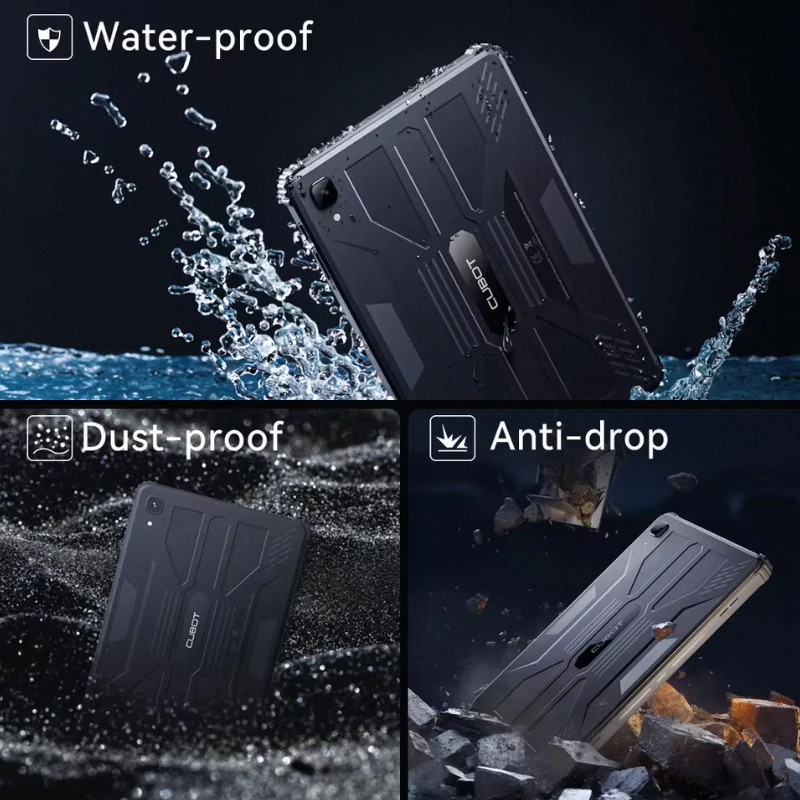 Cubot TAB KINGKONG, Rugged Tablet Android 13, IP68 Waterproof, 16GB RAM(8GB+8GB Extended), 256GB ROM, 10600mAh,10.1" FHD+ Screen