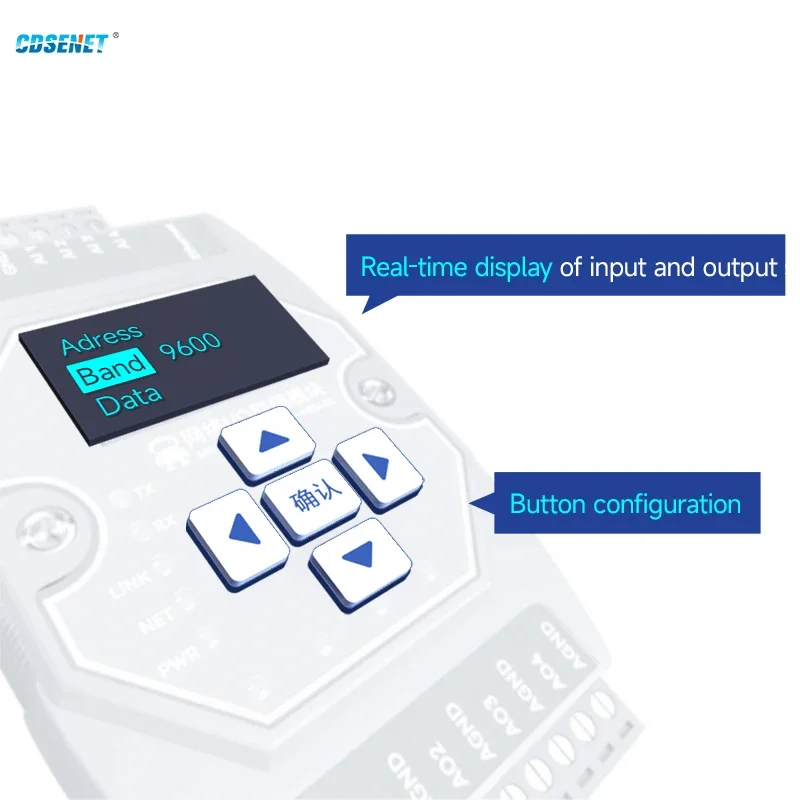 Modbus Gateway Ethernet I/O-Netzwerkmodul Ethernet RS485 2DI+2AI+4DO CDSENET ME31-AAAX2240 Unterstützt Modbus TCP RTU