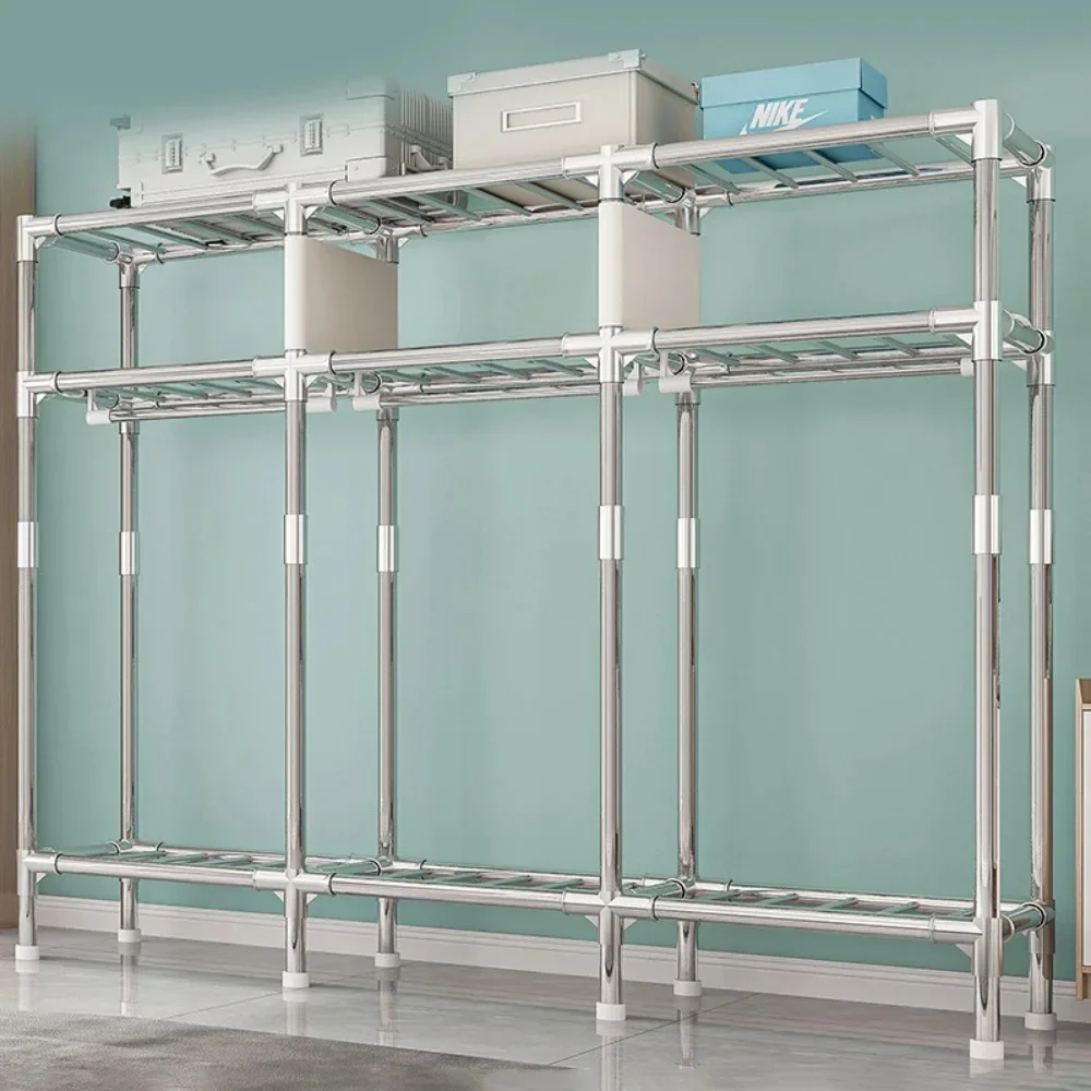 Simple Wardrobe Multi-alloy Joint Steel Frame Bedroom Clothing Closet Multilayer Large Capacity Oxford Cloth Clothes Organizer