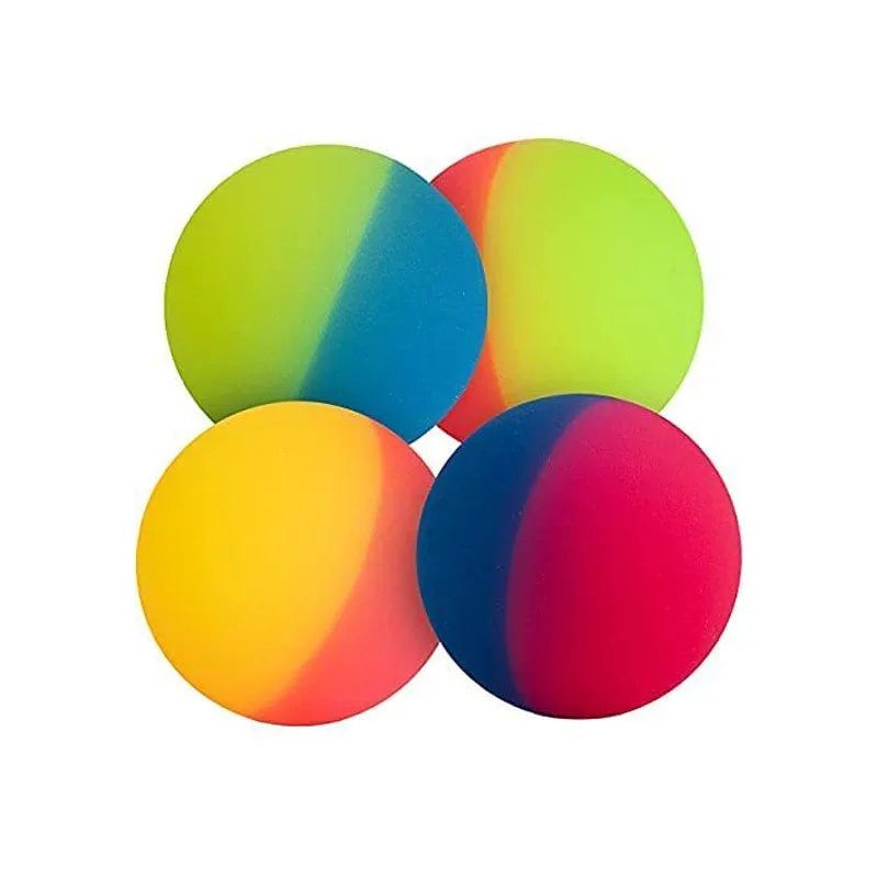 ลูกบอลยืดหยุ่นลูกกระโดดยาง Rainbow 2 สี Matte Solid Elastic Ball สี FLOAT Ball สนุก Ball ไข่บิดเครื่องของเล่น