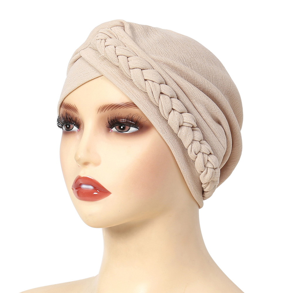 ファッション三つ編みスカーフ帽子女性イスラム教徒インナーキャップターバン高品質レディースヘアカバー Headwrap マルチカラースカーフ RIMAIRE