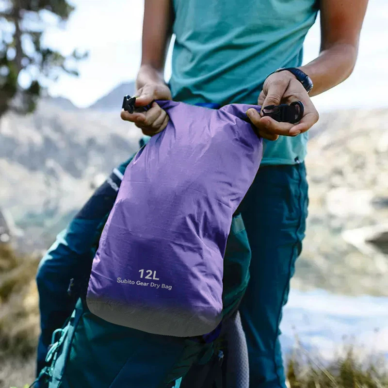 Bolsa seca impermeable de 3L/5L/12L/20L/35L, bolsa ultraligera para exteriores, bolsa de almacenamiento de ropa para natación, Rafting, kayak, bolsa deportiva