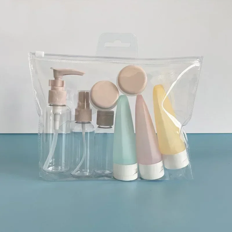 11pcs Travel Refillable Bottle Portable Silicone Empty Sub-bottling Tool Liquid Container Spray Lotion Shampoo Shower Perfume