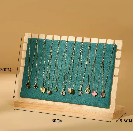 Moldura criativa de madeira sólida para colar, moldura de exibição de joias da moda, suporte para pingente, adereços de exibição de joias